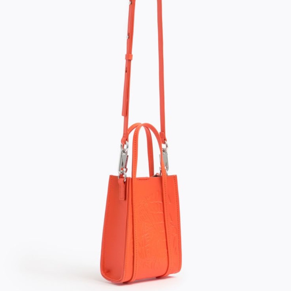 Vibrant Orange Structured Crossbody Bag